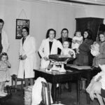 Black and white photo of Becontree Avenue Infant Welfare Clinic (c. 1947)